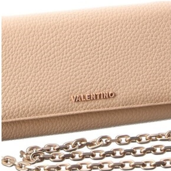 ✅ Valentino Jupiter Texture Leather Chain Wallet / Bag ROSE ✨ NWT - Picture 3 of 12